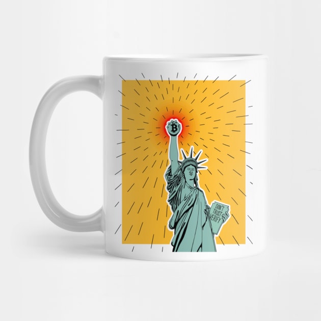 Statue of Bitcoin Liberty by Akman